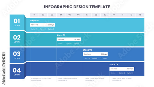 Infographic design template with 4 steps