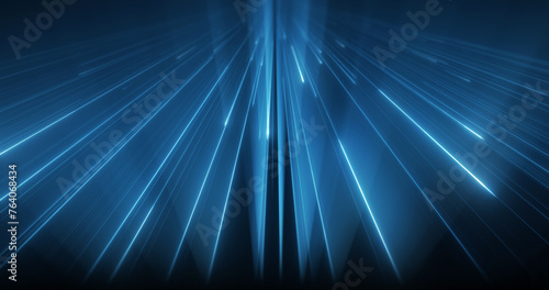 Abstract tech backdrop features parallel blue lines, representing seamless data transfer in cutting-edge communication technology. © Quardia Inc.