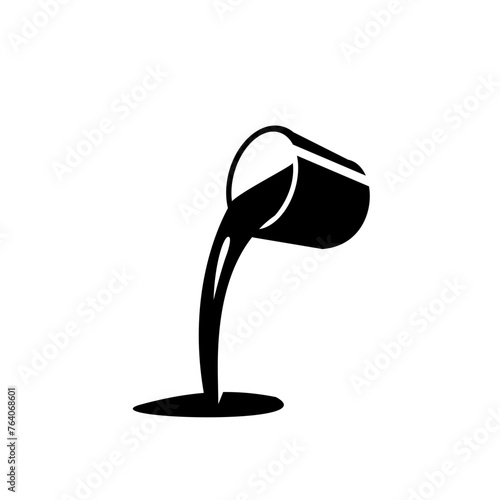 pouring paint from bucket icon vector silhouette