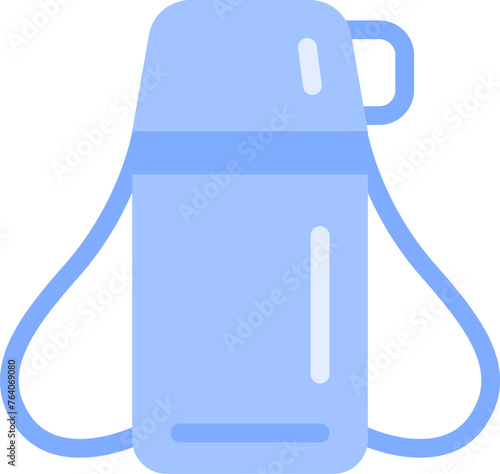 水色の、子供用水筒のアイコンのイラスト