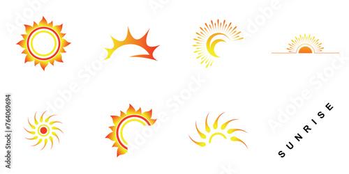 Simple sunrise logo design with unique concept| premium vector
