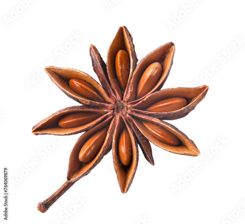 Star anise close-up on a white. Isolated