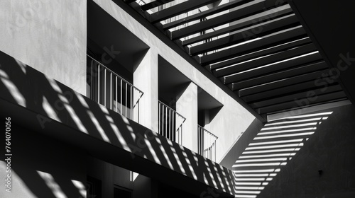 Abstract play of shadows and light on modern architecture