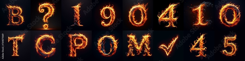 Fototapeta premium flmmable 3D Lettering Typeface. AI generated illustration