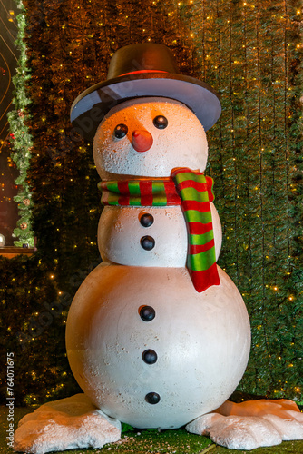 Christmas snowman decorations at a Christmas market in Ho Chi Minh City, Vietnam © VietDung