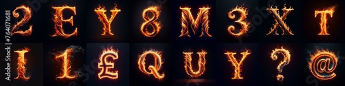flmmable 3D Lettering Typeface. AI generated illustration