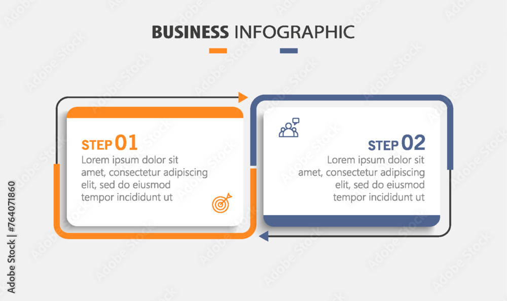 Vector infographic template with icons and 2 options or steps. Can be used for process diagram, presentations, workflow layout, flow chart, info graph Vector infographic template with icons and 2 options or steps. Can be used for process diagram, presentations, workflow layout, flow chart, info graph