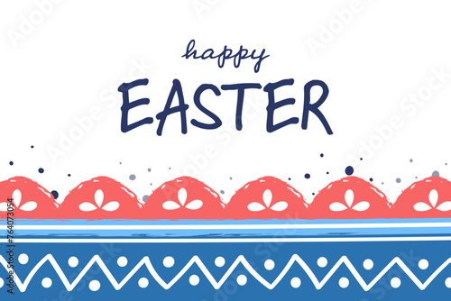 Colourful Easter egg pattern. Concept of Easter background with ornaments. Vector illustration