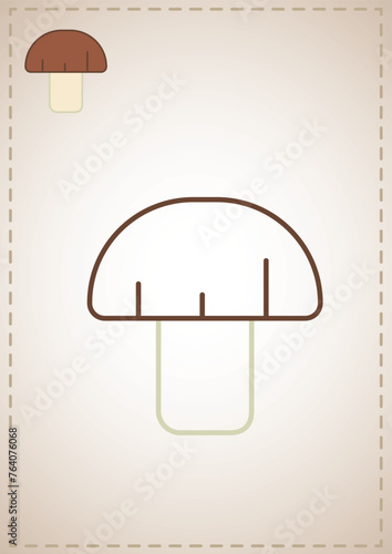 blank coloring book mushroom champignon fruits vegetables color layout illustration