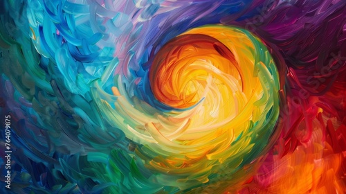 Vibrant abstract swirl painting