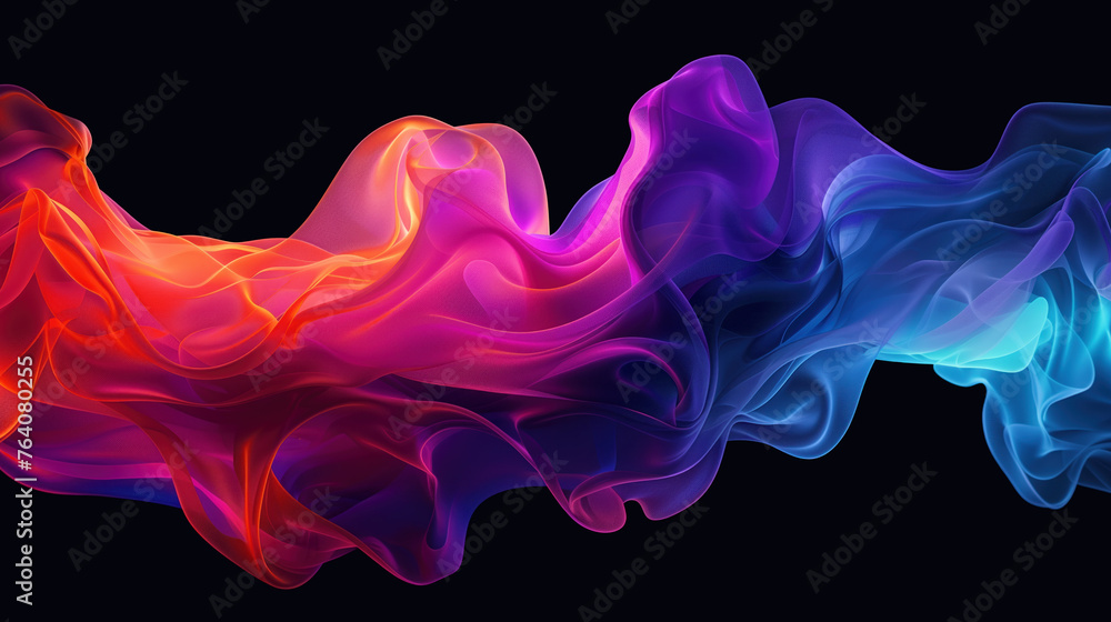 Elegant beautiful colored ink liquid swirl on black background