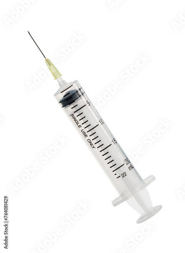 Plastic syringe disposable (with clipping path) isolated on white background