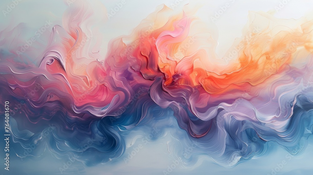 Fototapeta premium Abstract colorful wave painting