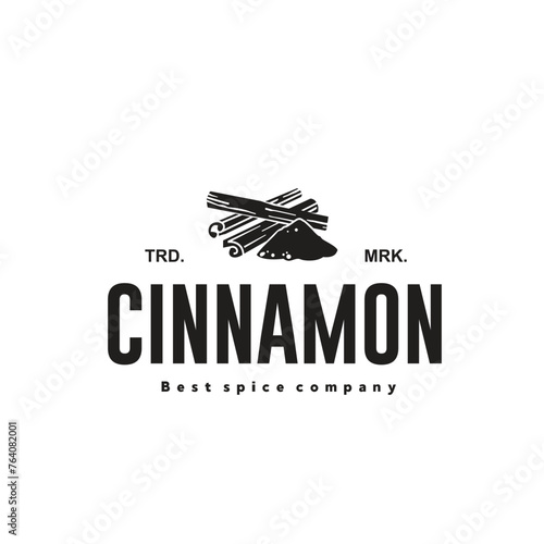 vector illustration of the cinnamon spice logo icon, cinnamon kitchen spice for the cooking industry