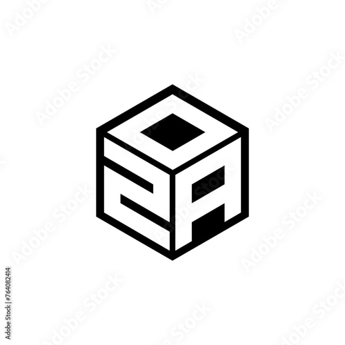 ZAO letter logo design with white background in illustrator, cube logo, vector logo, modern alphabet font overlap style. calligraphy designs for logo, Poster, Invitation, etc.
