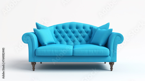 Sofá divertido azul claro isolado  © Vitor