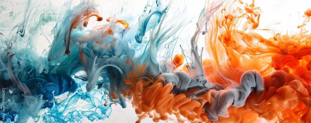 Abstract colorful ink in water