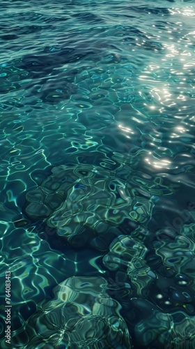 Rippling water surface with sunlight reflections