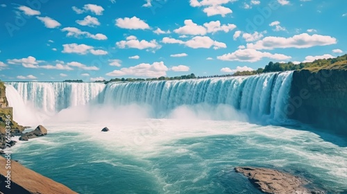 view over canadian niagara horseshoe falls