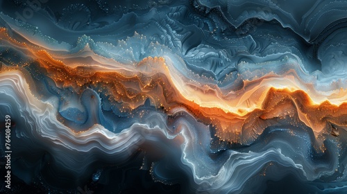 Abstract digital art of flowing textures and lights