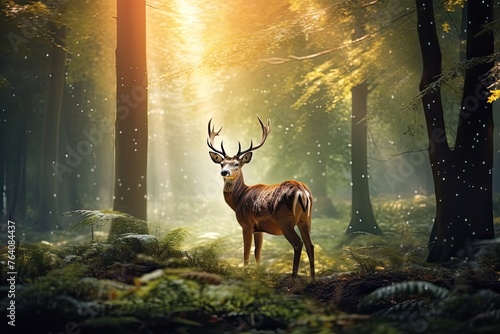 deer in the forest © Pixalogue