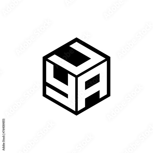 YAU letter logo design with white background in illustrator, cube logo, vector logo, modern alphabet font overlap style. calligraphy designs for logo, Poster, Invitation, etc.
