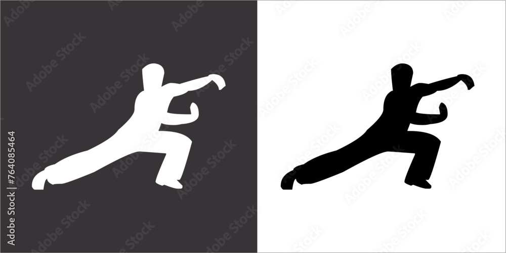 Ilustration Vector graphics of Tai-Chi Silhouette icon Ilustration Vector graphics of Tai-Chi Silhouette icon