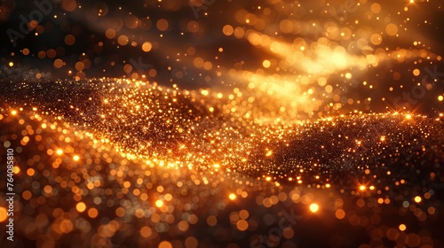 A light effect with a star burst of sparkles and gold glitter texture.