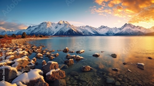 Eternal Snow Capped Altai Tavan Bogd National Park mountains in western part of Mongolia photo