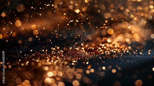 Background of black with golden confetti