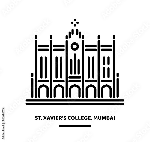 St. Xaviers Collage building illustration icon.