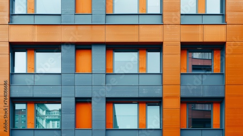 Modern orange and grey building facade