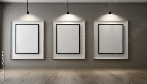 3 Blank frames in an empty gallery. © Adrian
