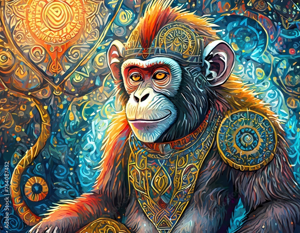 Fototapeta premium monkey, spirit animal shamanism, personal companion, animal form, loyal companion,