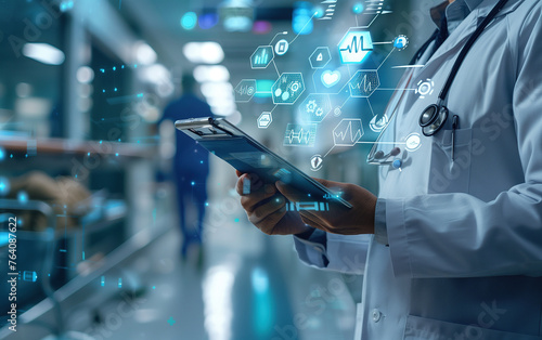 Technology medical concept scene,created with Generative AI tecnology.