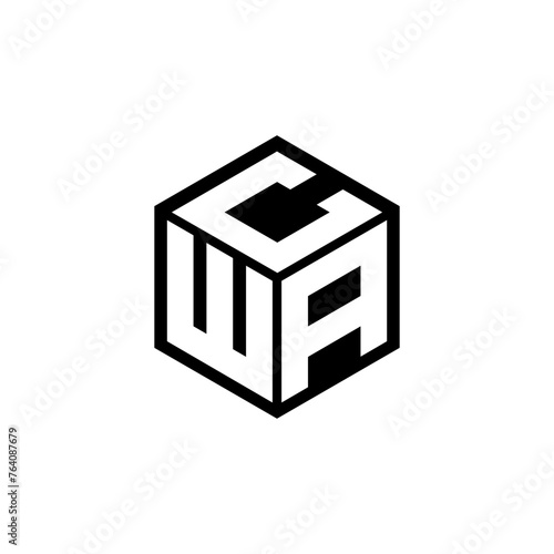 WAC letter logo design with white background in illustrator, cube logo, vector logo, modern alphabet font overlap style. calligraphy designs for logo, Poster, Invitation, etc. photo