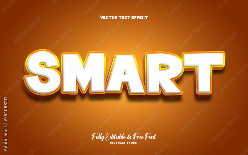 Free vector smart style text effect can be editable