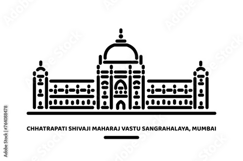 Chhatrapati Shivali Maharaj Museum vector illustration icon photo