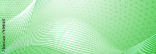Abstract background made of halftone dots and thin curved lines in light green colors