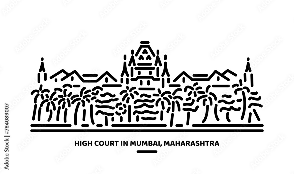High Court of Maharashtra Mumbai Building illustration