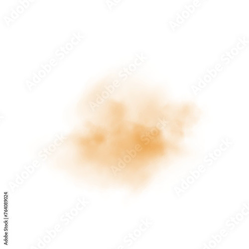 Yellow smog clouds on floor. Fog or smoke. Isolated transparent special effect. Morning fog over land or water surface. Magic haze. PNG.