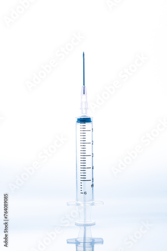 Syringe isolated on white background, macro,Syringe isolated with clipping path