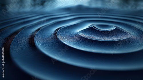 Ripples of water on a dark blue background. Top view of a circular wave. Modern illustration showing surface resonance after impact