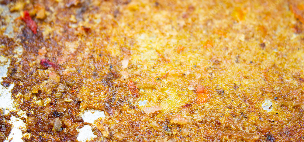 Dirty greasy pan surface. Burnt greasy food, dirty dishes, background. Dirty greasy pan surface. Burnt greasy food, dirty dishes, background.