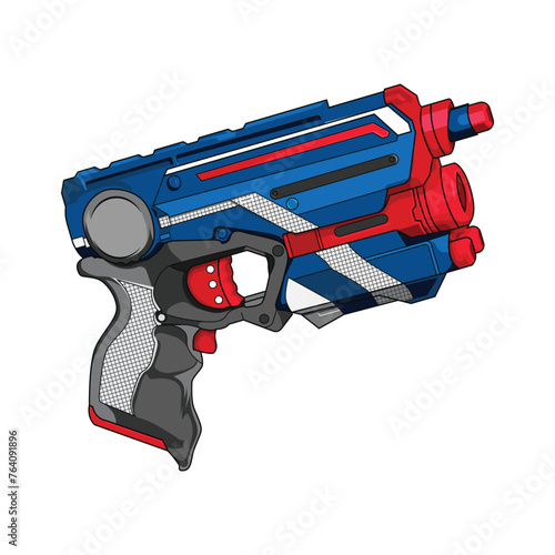 Cartoon Vector Nerf gun Handgun Weapon Toys Illustration 3