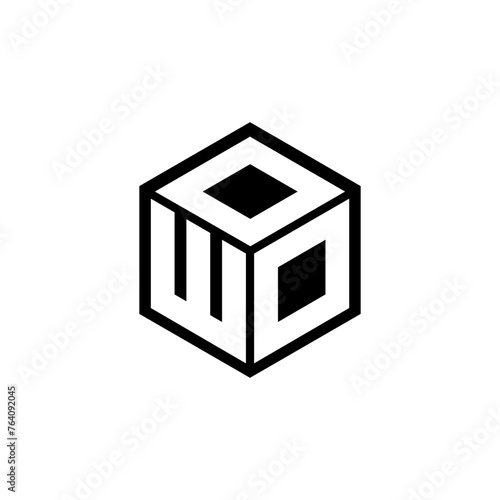 WDO letter logo design with white background in illustrator, cube logo, vector logo, modern alphabet font overlap style. calligraphy designs for logo, Poster, Invitation, etc.