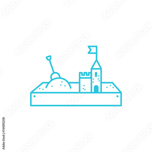 Children sandbox icon isolated on white background. From blue icon set.