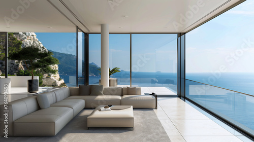 modern furnished villa with sea view