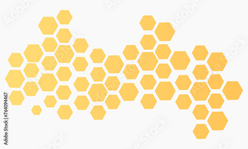 Beehive honey sign with hexagon grid cells on white background vector.