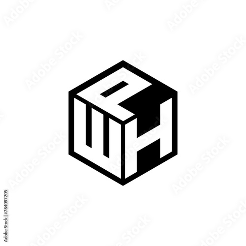WHP letter logo design with white background in illustrator, cube logo, vector logo, modern alphabet font overlap style. calligraphy designs for logo, Poster, Invitation, etc. photo